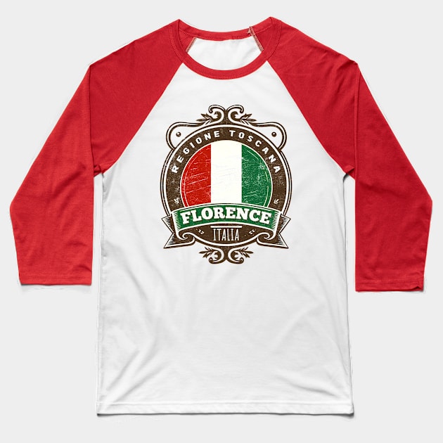 Florence ---- Italia Retro Design Baseball T-Shirt by DankFutura